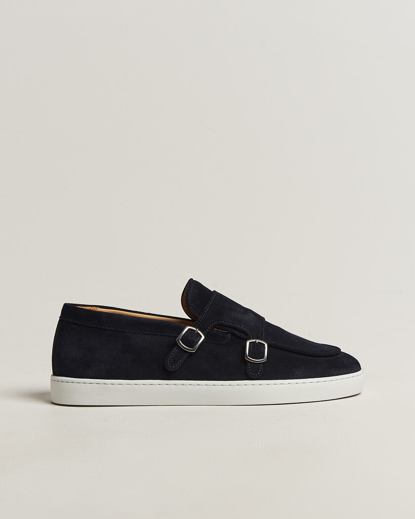 Fliteless Suede Monk Strap Sneaker Loafer Navy – Blå