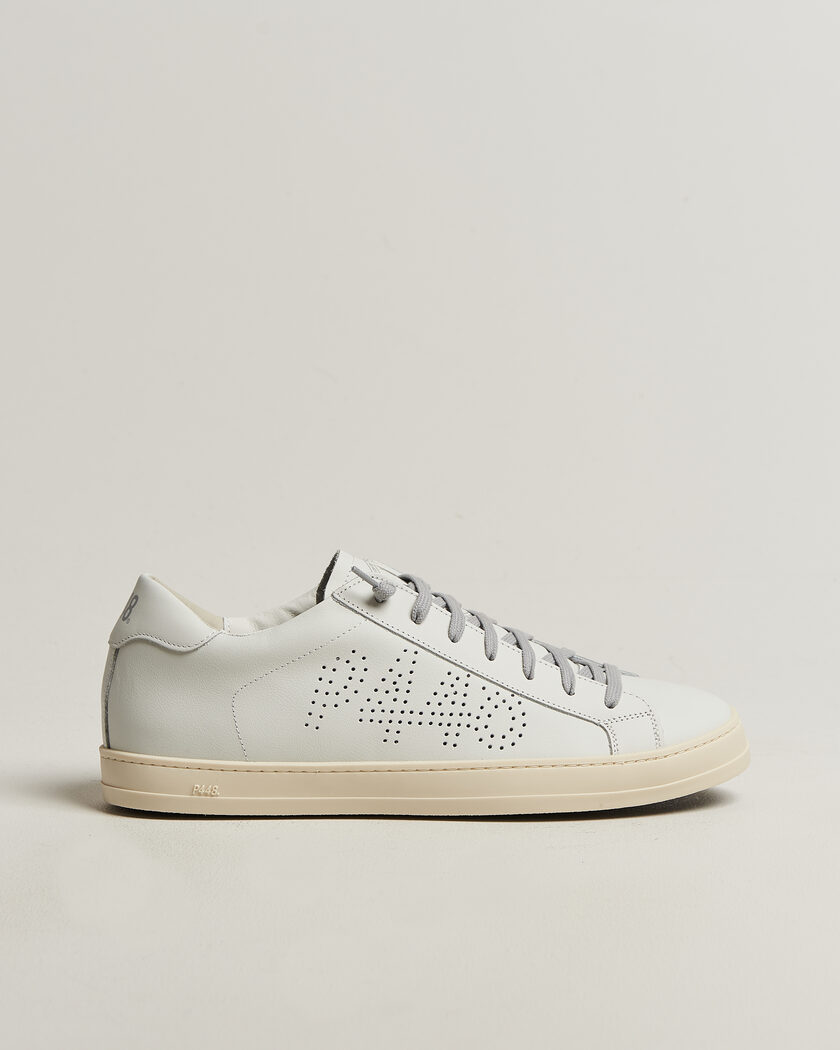 P448 John Leather Sneaker White – Hvit