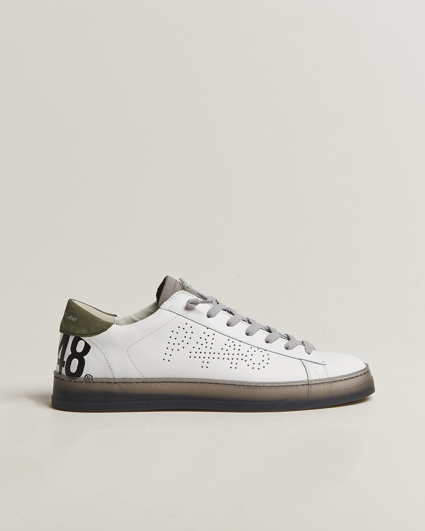 P448 Jack Leather Sneaker White/Grey – Hvit