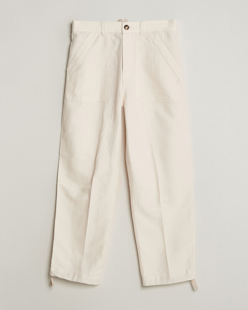 Brunello Cucinelli Linen Casual Pants Off White – Hvit