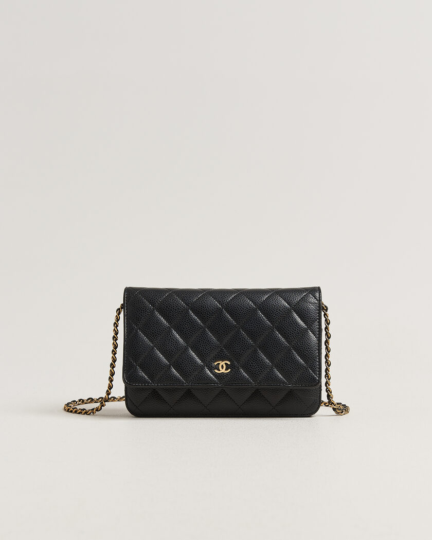 Chanel Pre-Owned Wallet On Chain Caviar Leather Black – Svart