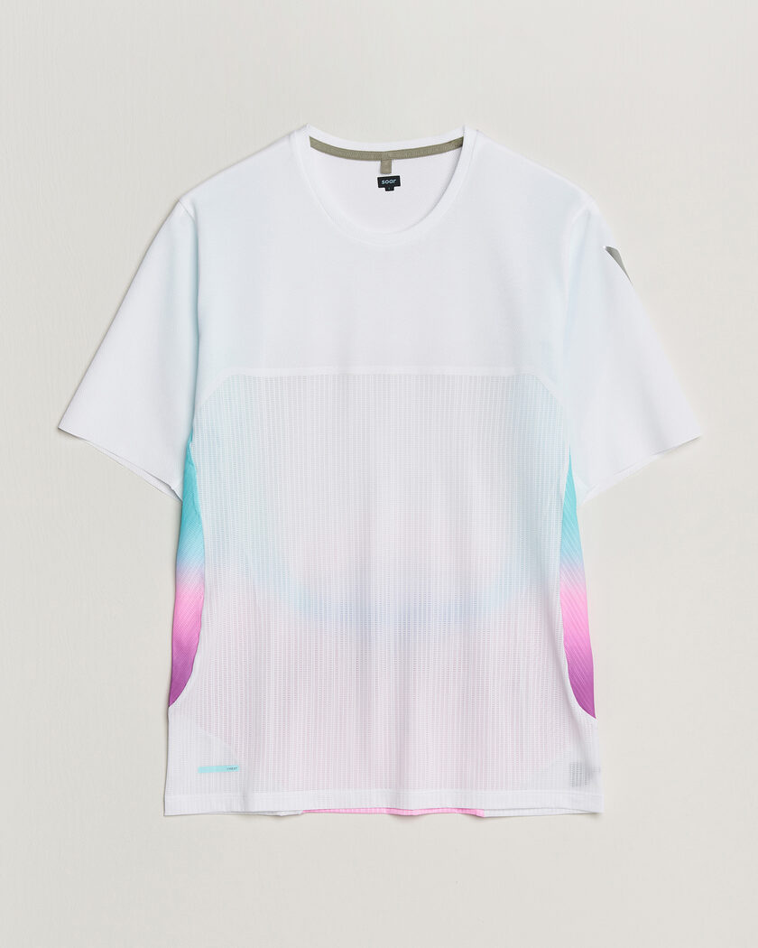 SOAR Running Hot Weather Tee White/Blue – Hvit