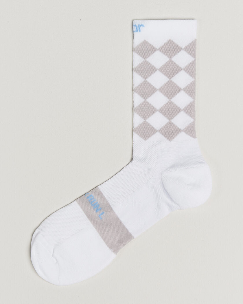 SOAR Running Diamond Crew Sock White/Grey – Grå