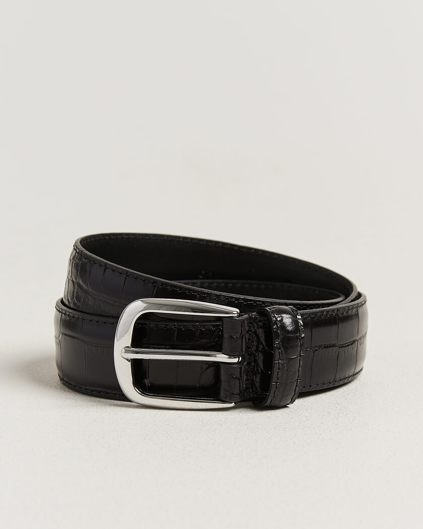 Anderson's Embossed Western Leather Belt Black – Svart