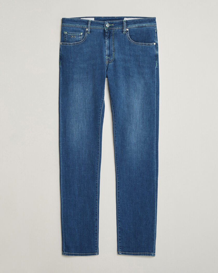 Tramarossa Michelangelo Contrast Seam Stretch Jeans Mid Blue – Blå