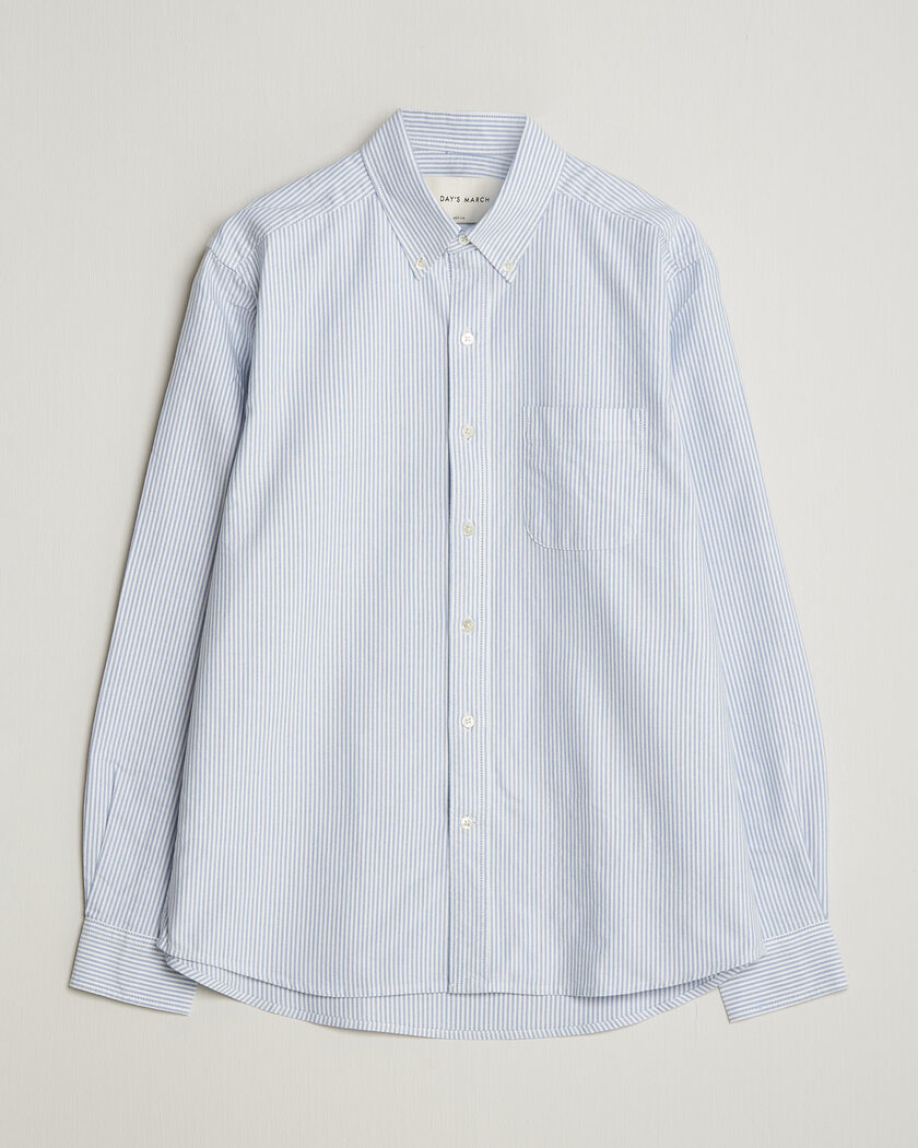 A Day's March Original Oxford Shirt Blue/White – Blå