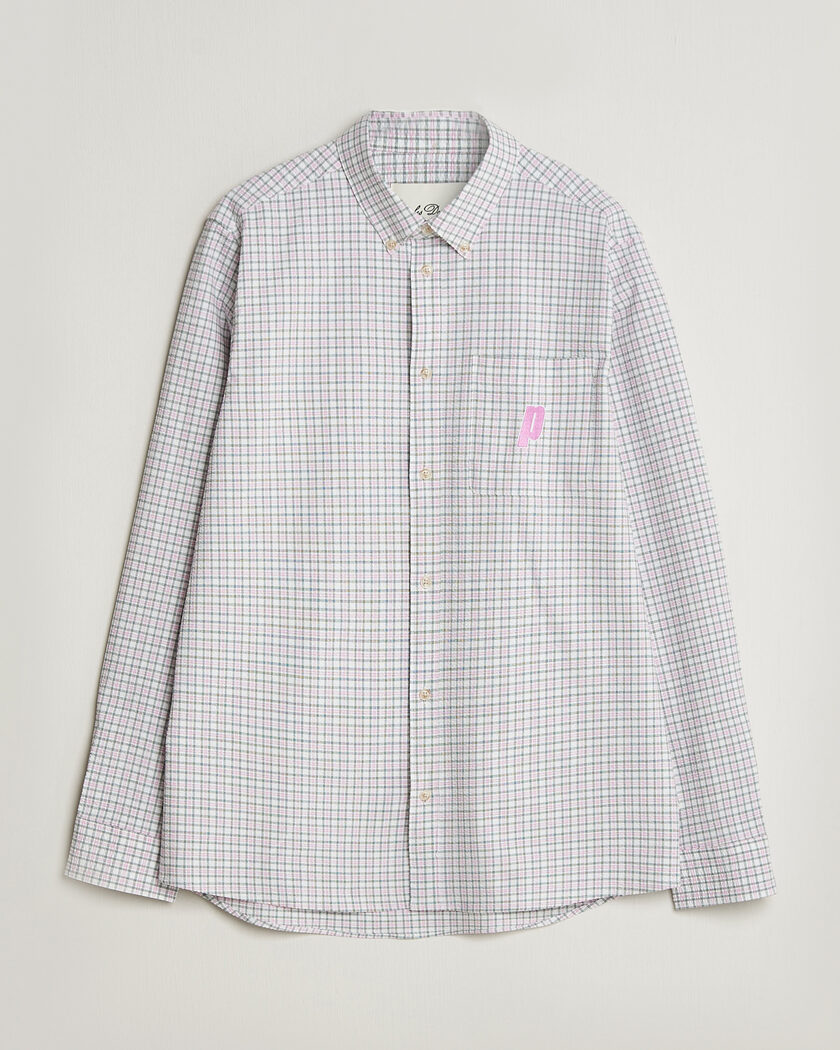 LES DEUX Prince Seersucker Check Shirt Ivory – Hvit