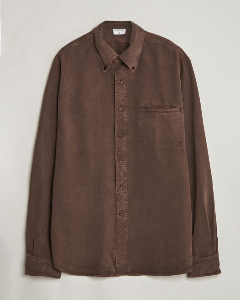 Filippa K Zack Lyocell Shirt Dark Chocolate – Brun