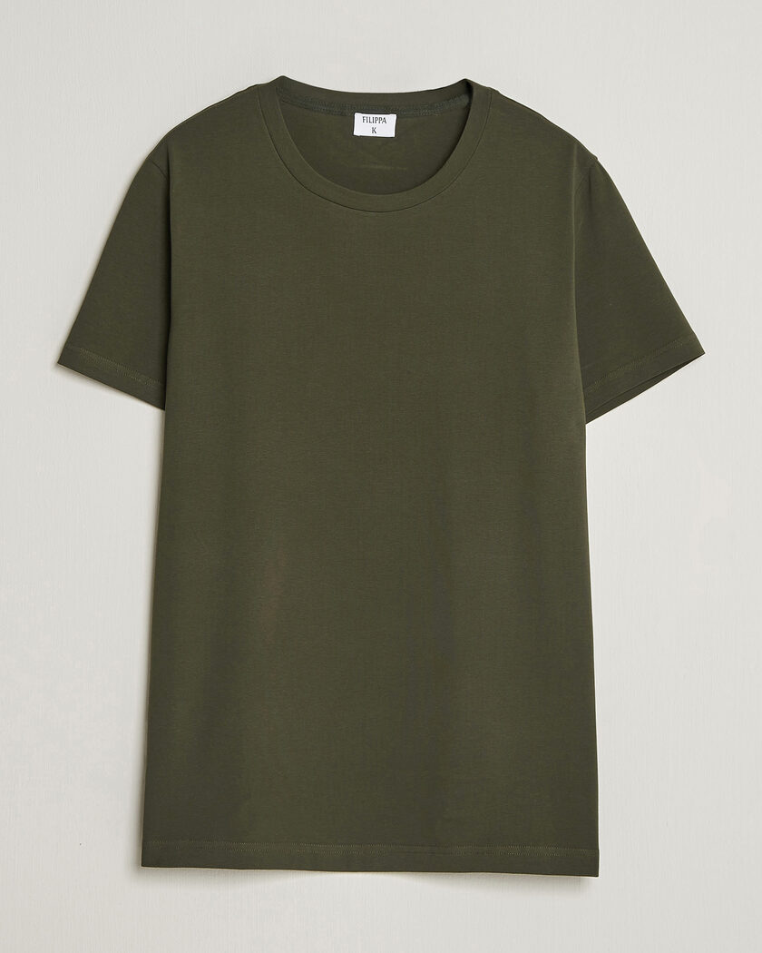 Filippa K Soft Lycra T-Shirt Midnight Olive – Grønn