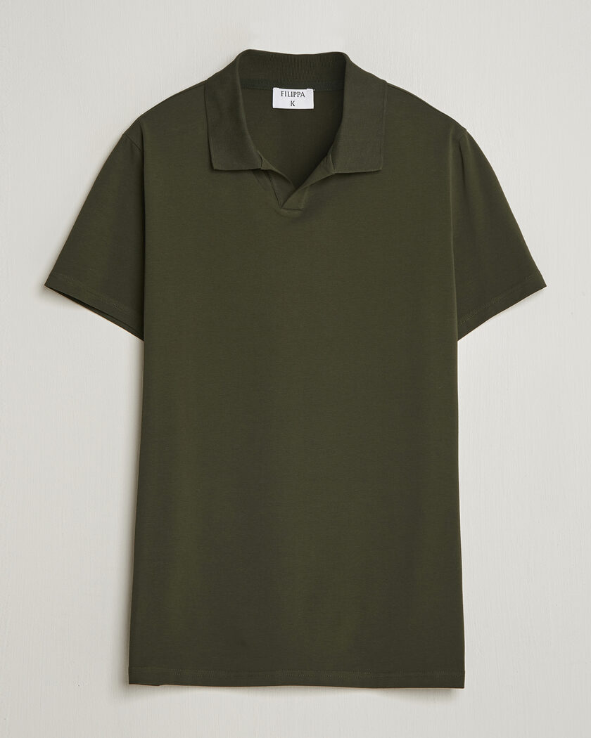 Filippa K Soft Lycra Polo T-Shirt Midnight Olive – Grønn