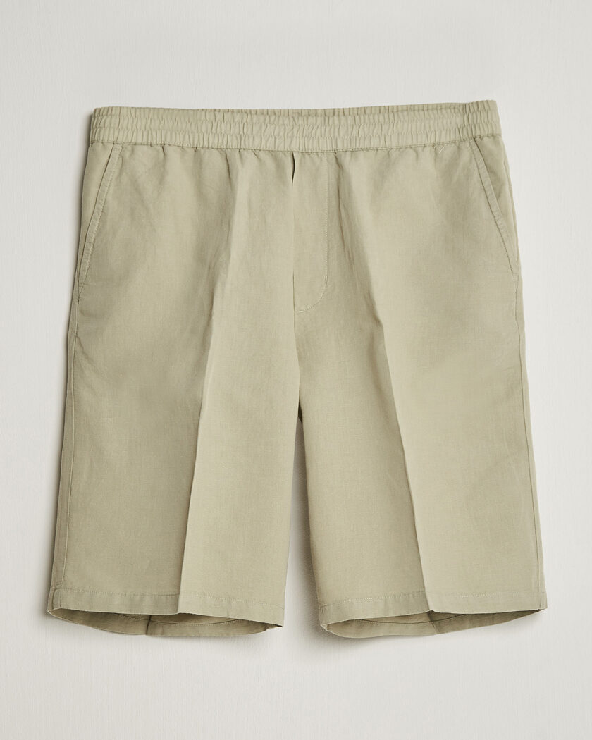Filippa K Theo Relaxed Linen/Cotton Drawstring Shorts Light Green – Grønn