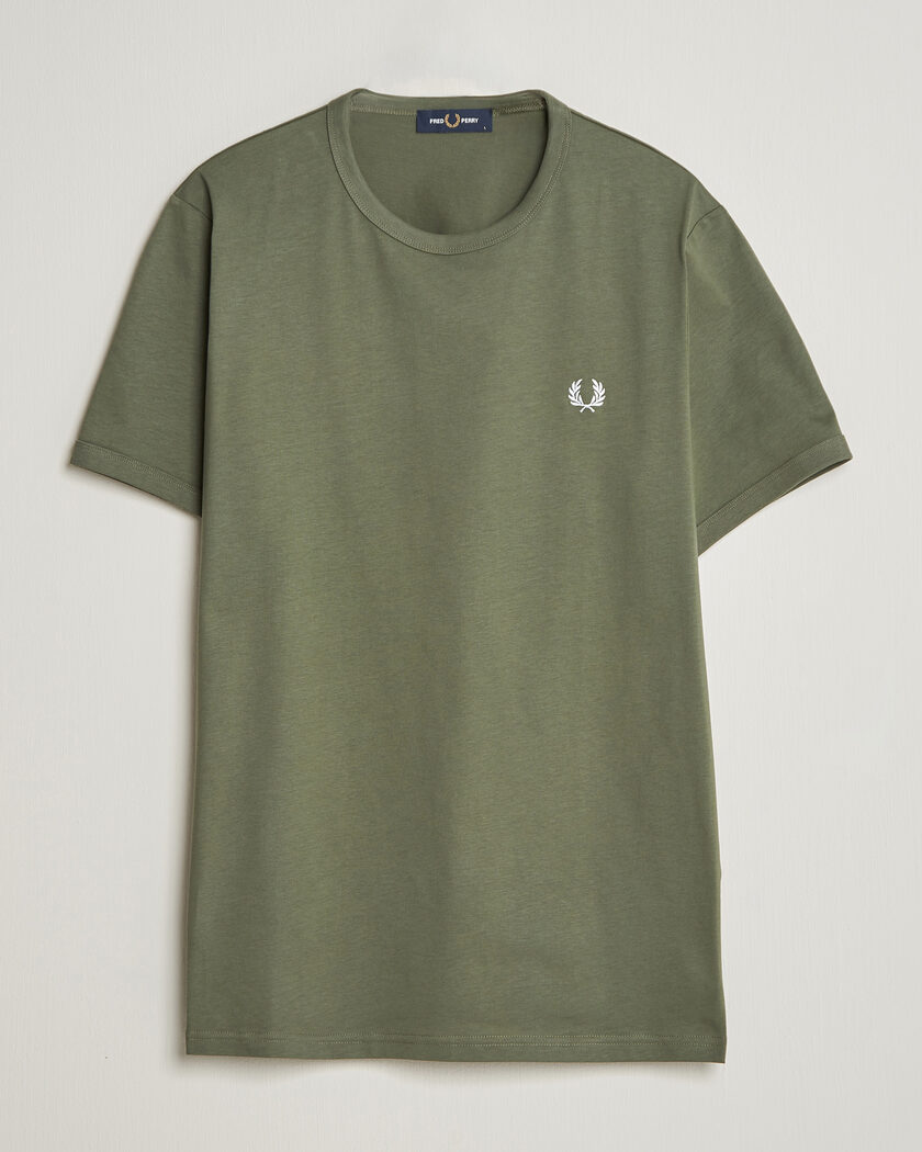 Fred Perry Ringer T-Shirt Laurel Wreath Green – Grønn