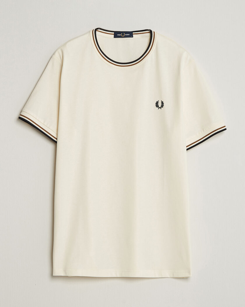 Fred Perry Twin Tipped T-Shirt Ecru – Hvit