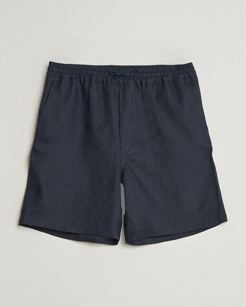 J.Lindeberg Joff Linen Drawstring Shorts Navy – Blå