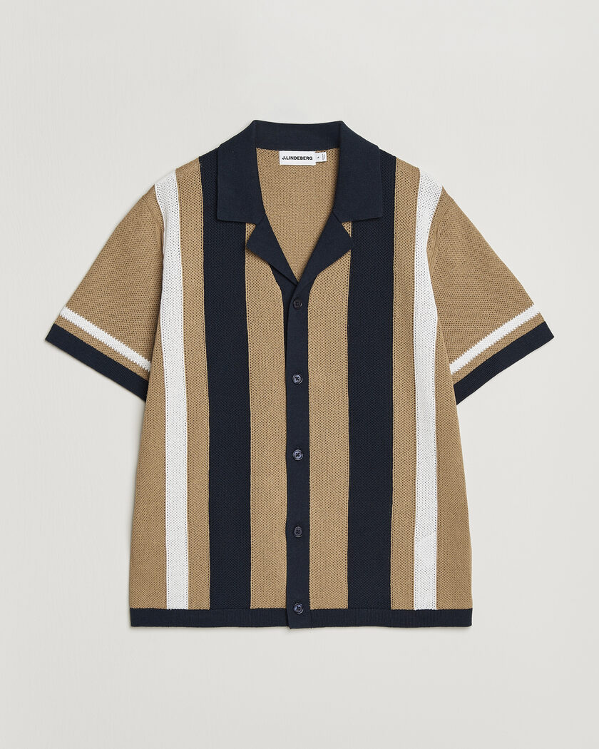 J.Lindeberg Remus Knitted Resort Shirt Kelp – Flerfarget