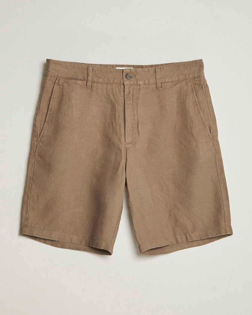 NN07 Aden Linen Shorts Clay Mirage – Brun