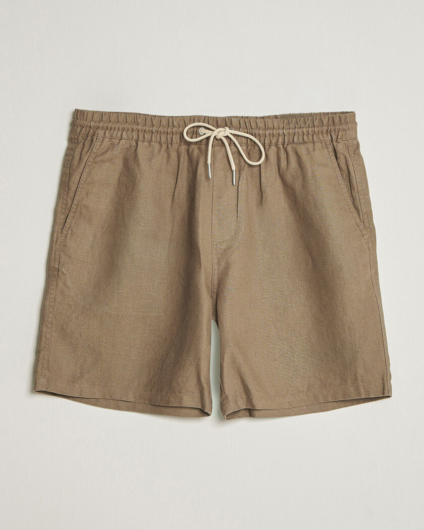 NN07 Gregor Linen Drawstring Shorts Clay Mirage – Brun