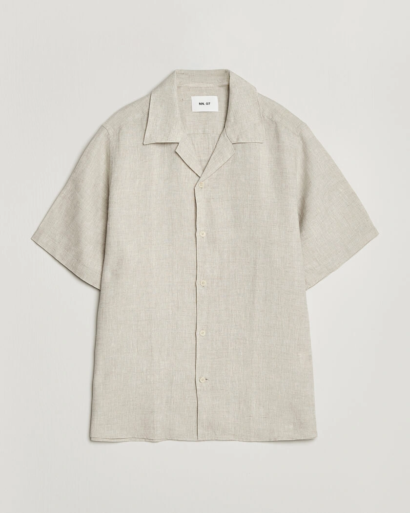 NN07 Julio Linen Resort Shirt Oat – Beige