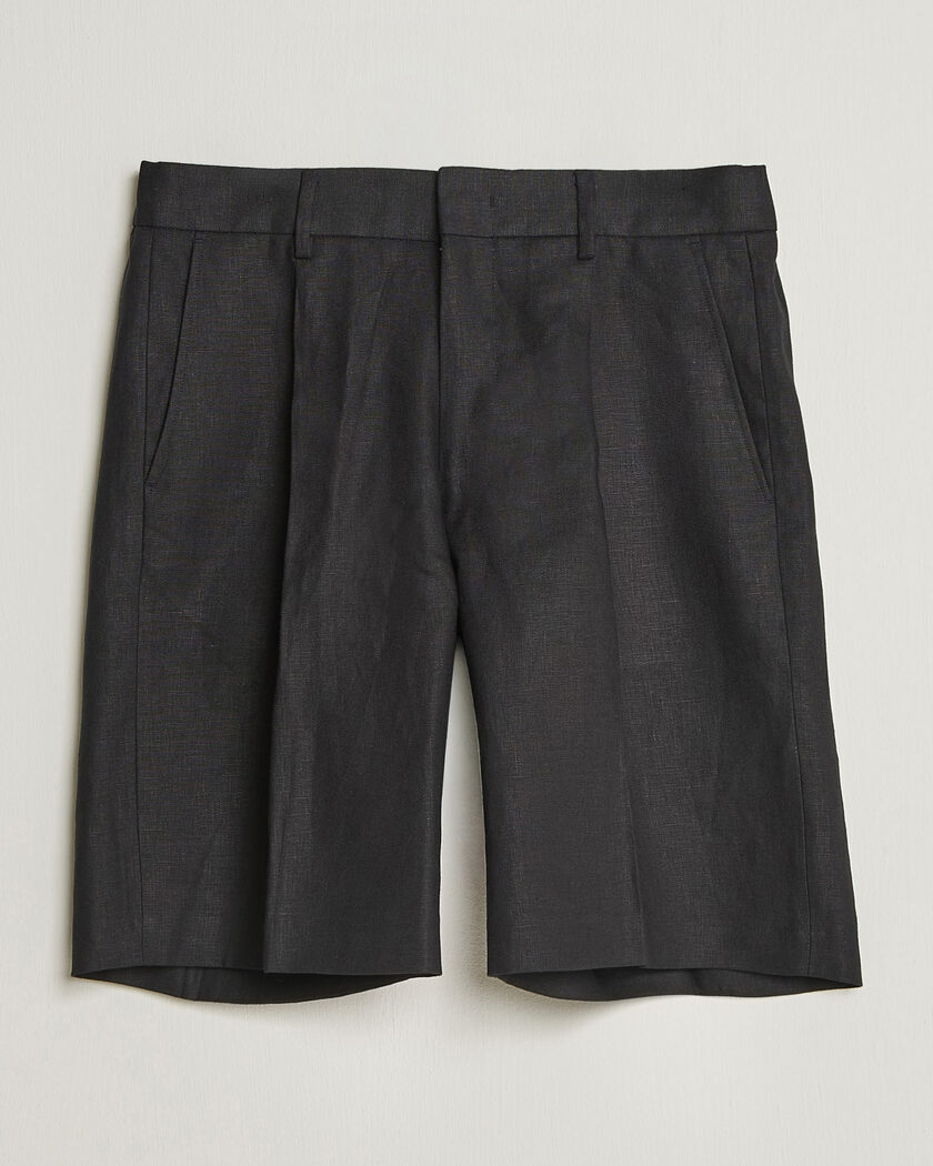 NN07 Kay Relaxed Fit Linen Drawstring Shorts Black – Svart