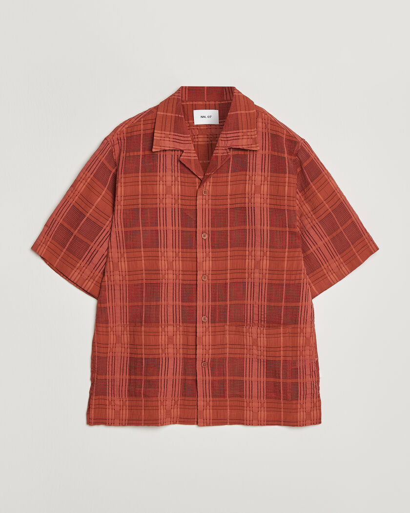 NN07 Ben Short Sleeve Shirt Sienna Heat – Rød
