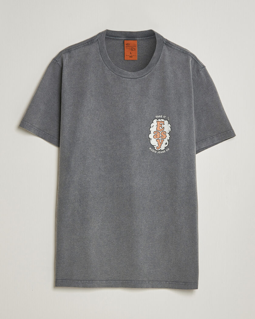 Nudie Jeans Roy Easy Cloud T-Shirt Antracite - Grå - T-shirt - Størrelse: S