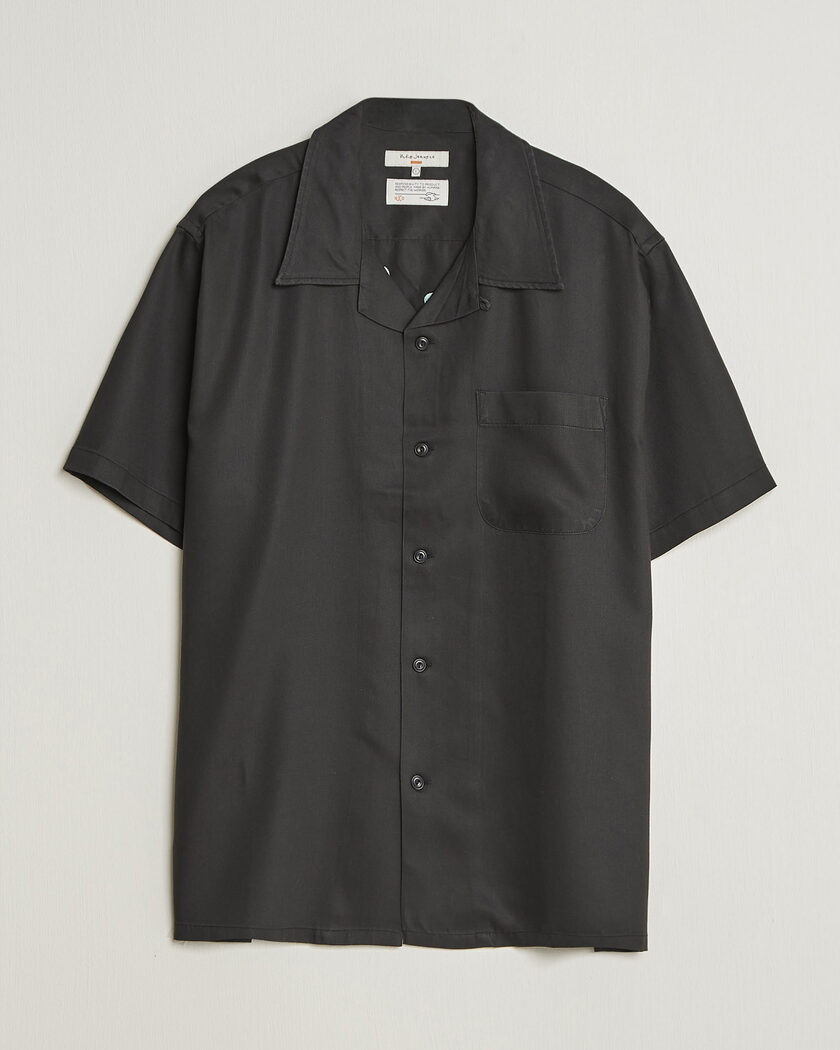Nudie Jeans Arthur Bowling Shirt Saftey Pi Black – Svart