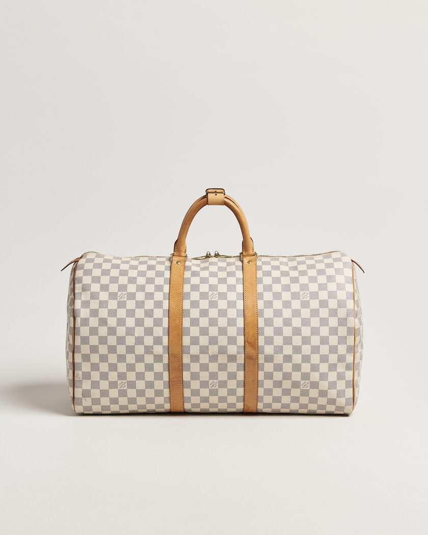 Louis Vuitton Pre-Owned Keepall 50 Damier Azur – Hvit