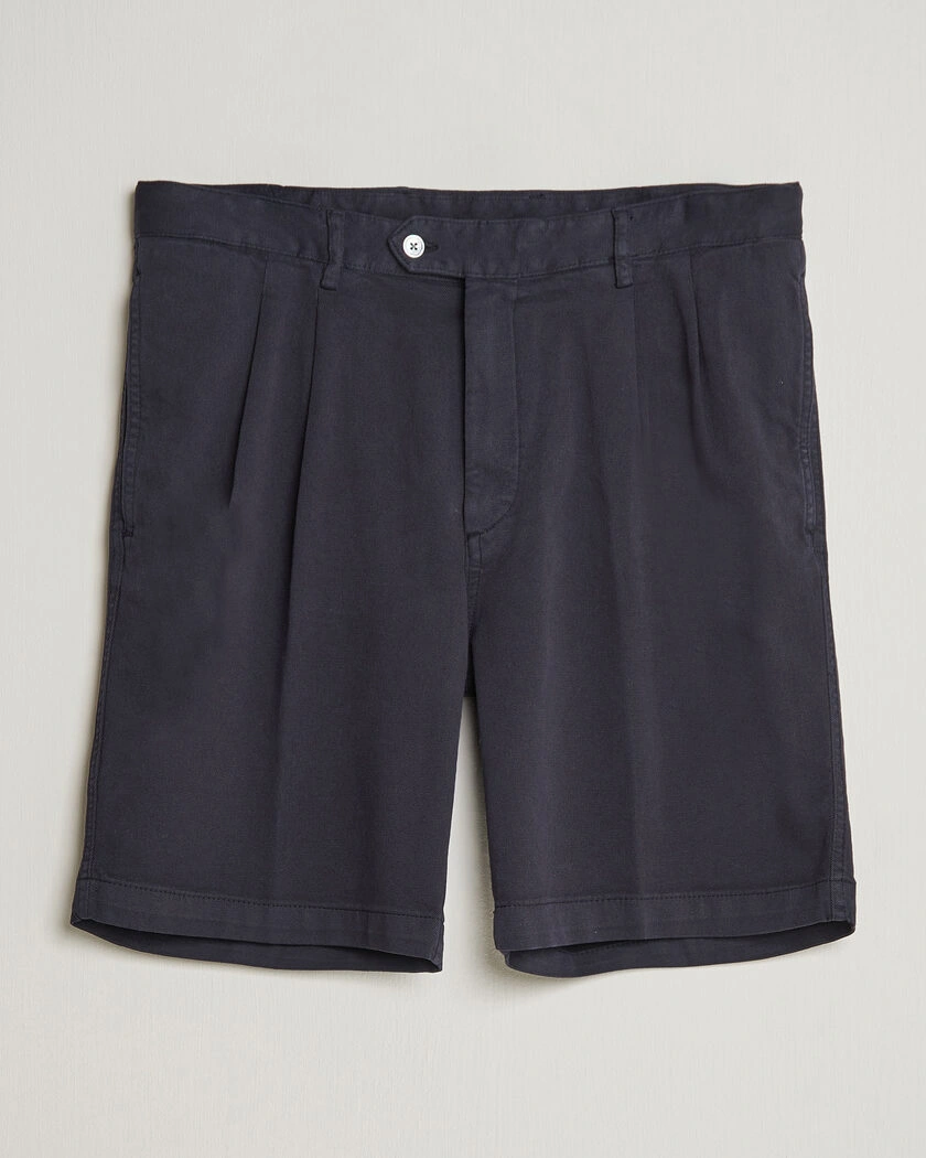 Oscar Jacobson Tanker Pleat Shorts Navy – Blå