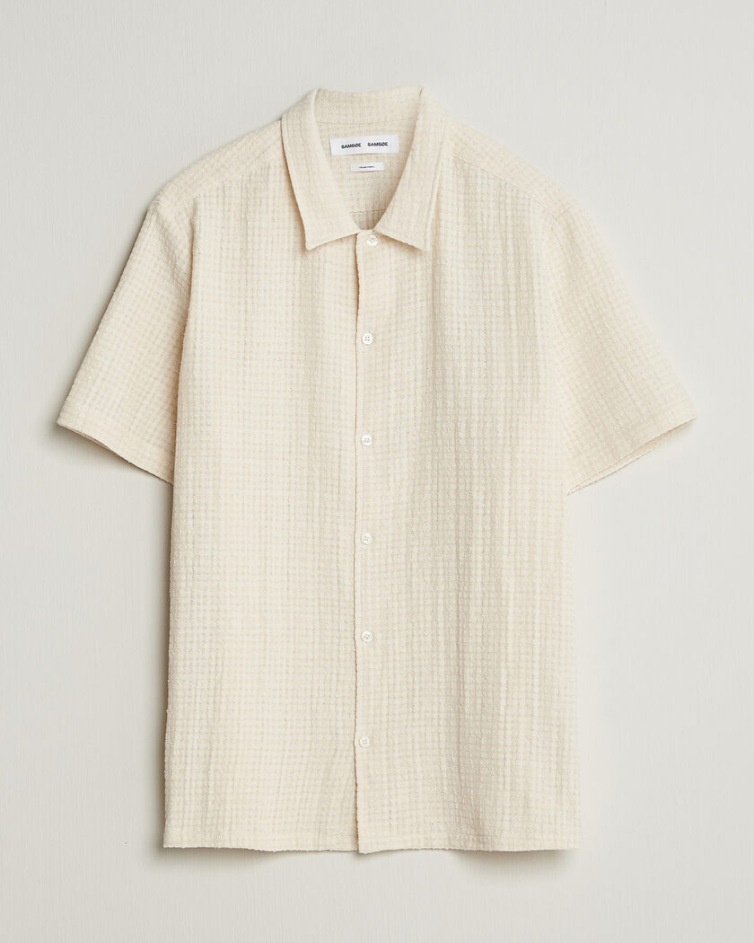 Samsøe Samsøe Avan Structured Short Sleeve Shirt Clear Cream – Hvit