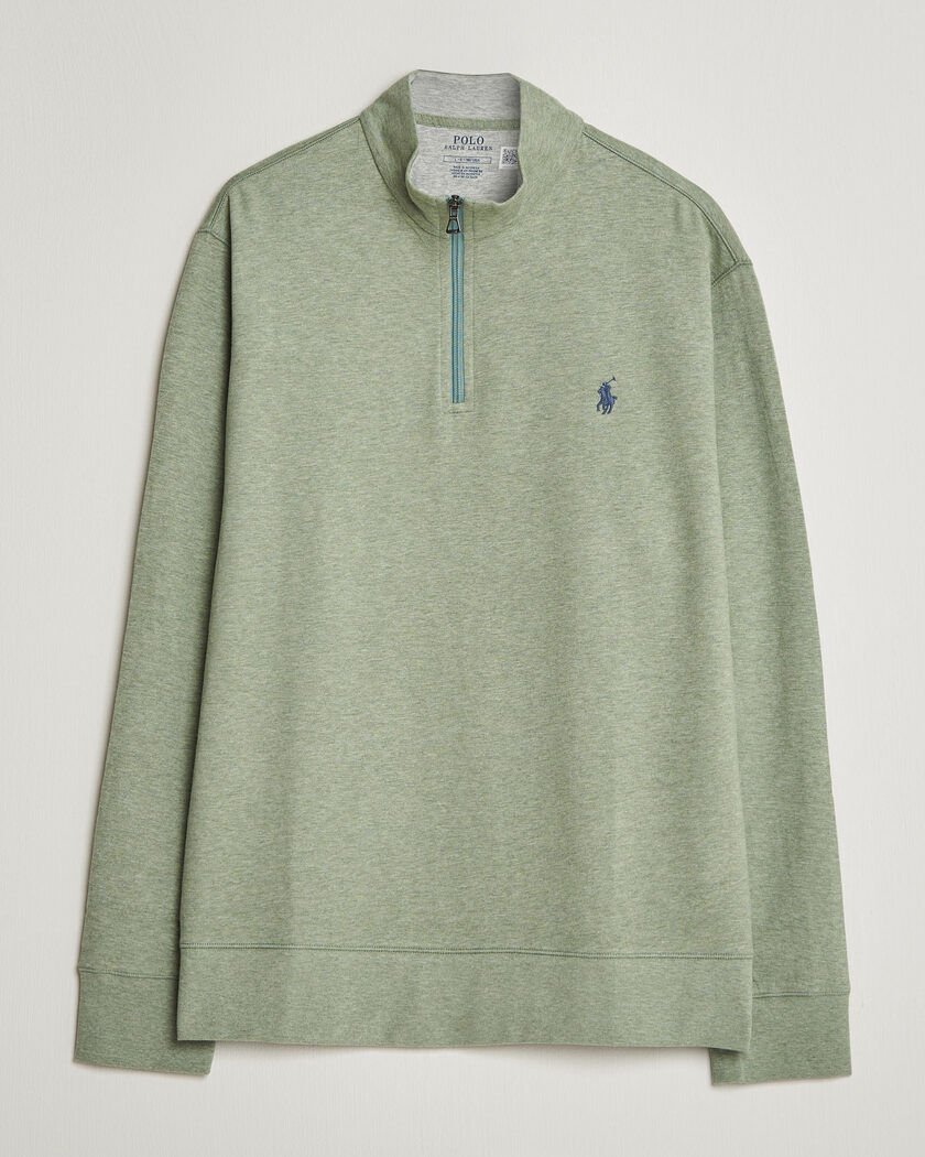 Polo Ralph Lauren Double Knit Half Zip Greenery Heather - Grønn - Half-zip - Størrelse: S