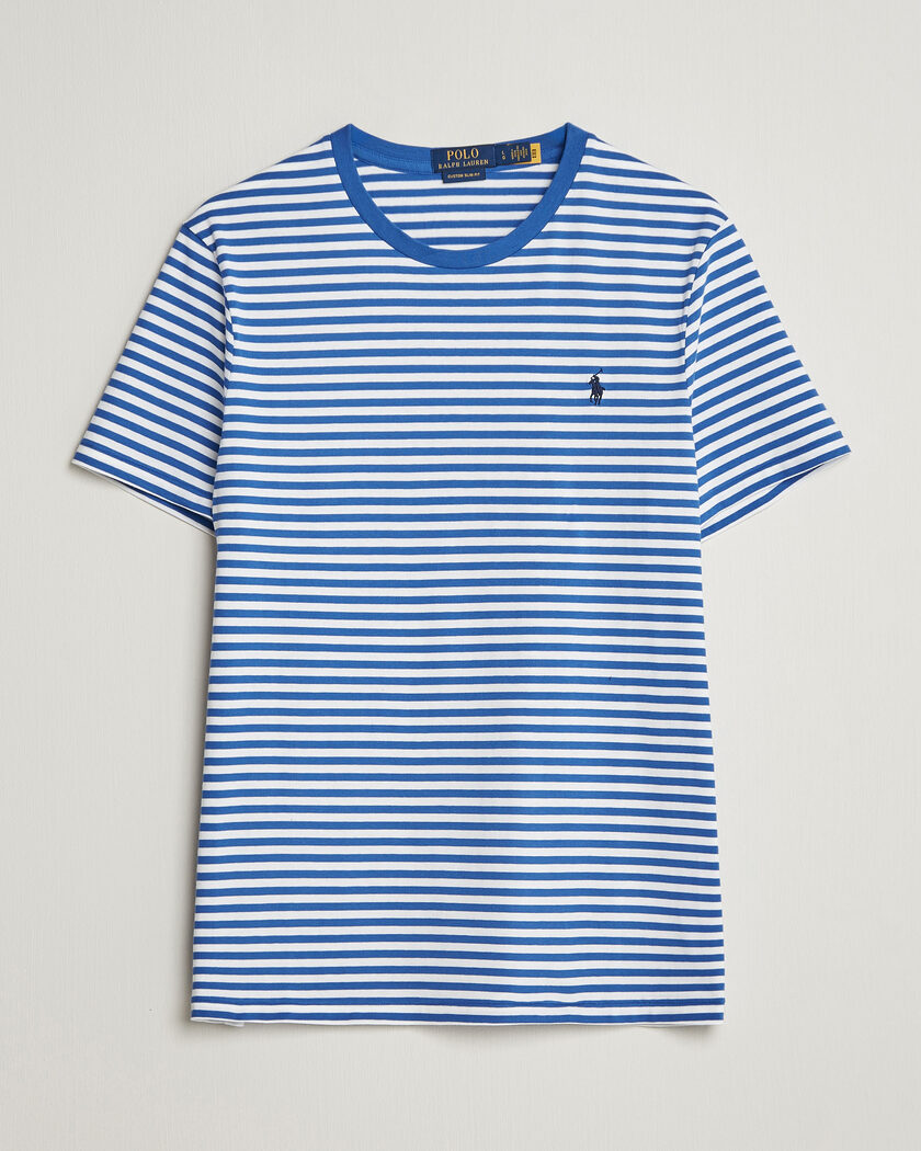 Polo Ralph Lauren Crew Neck Striped T-shirt New Iris Blue/White – Blå