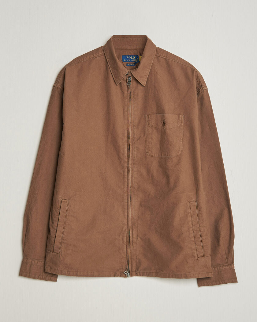 NN07 Alban Linen Full Zip Overshirt Clay Mirage hos CareOfCarl.no