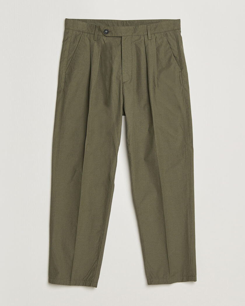 Massimo Alba Stan Pleated Chinos Military – Grønn