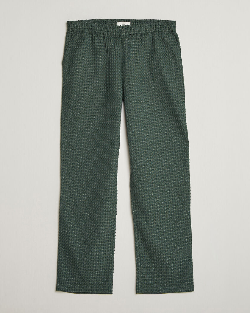 LES DEUX Check Seersucker Casual Pants Pine Green – Grønn