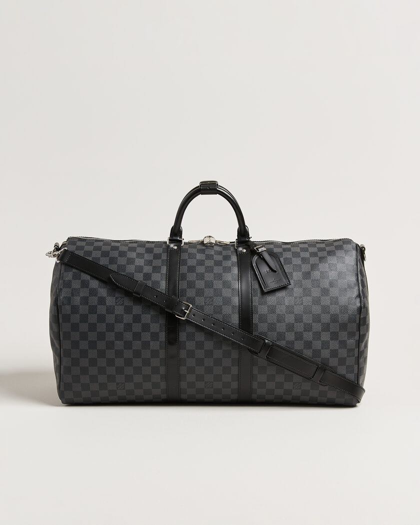 Louis Vuitton Pre-Owned Keepall Bandouliére 55 Damier Graphite – Grå