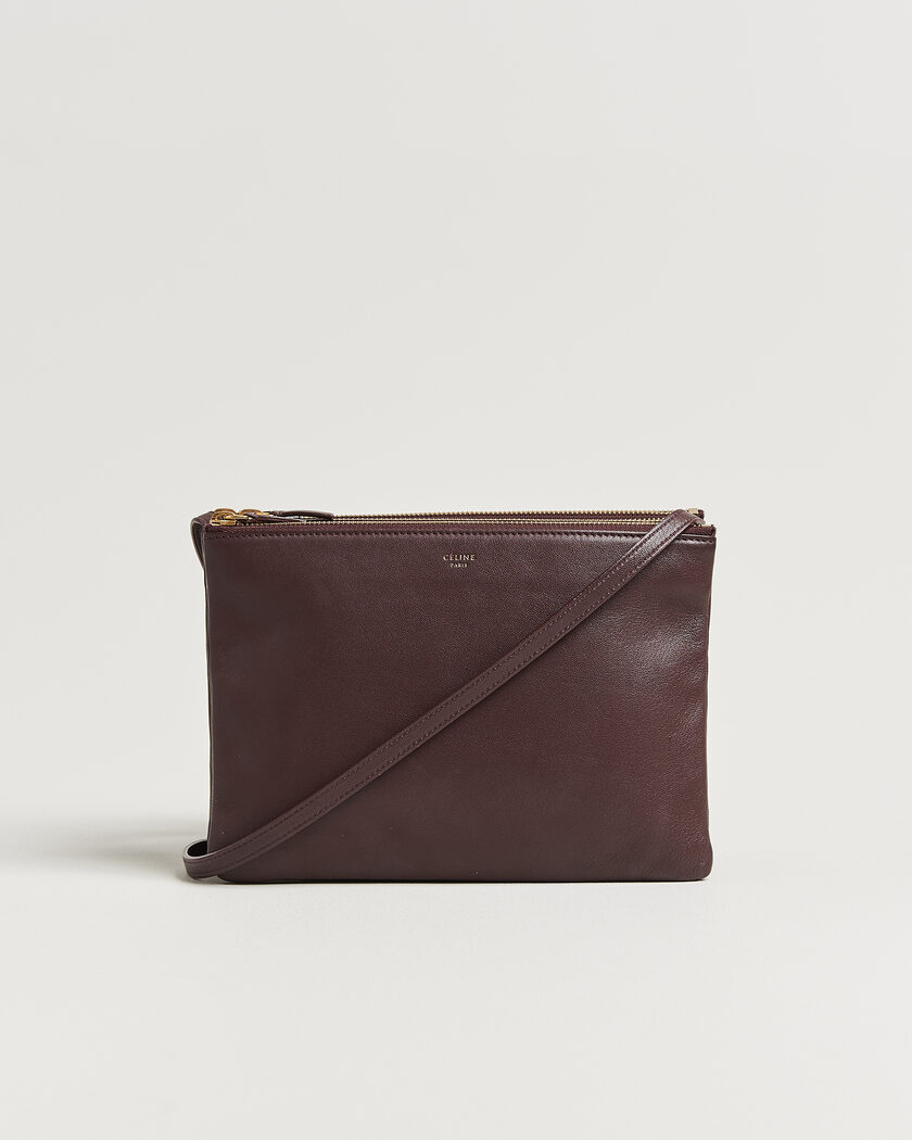 Celine Pre-Owned Trio Bag Medium Leather Burgundy – Rød