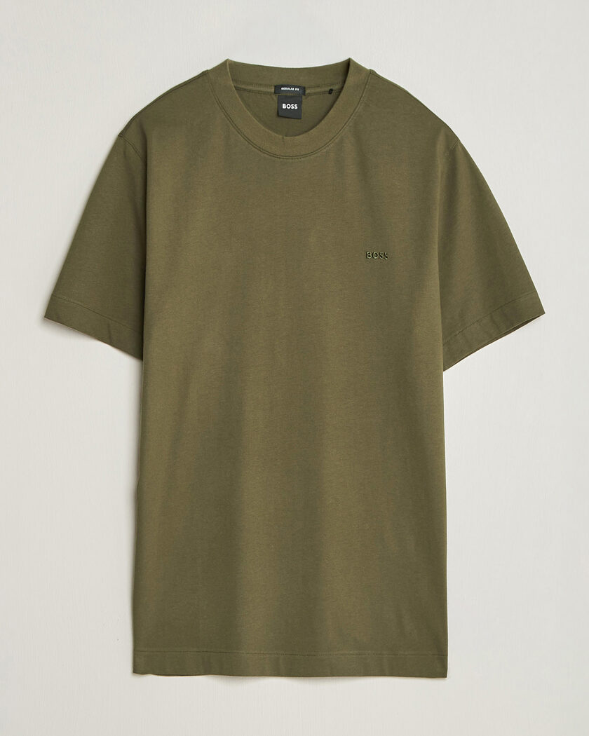 BOSS BLACK Thompson Crew Neck T-Shirt Open Green – Grønn