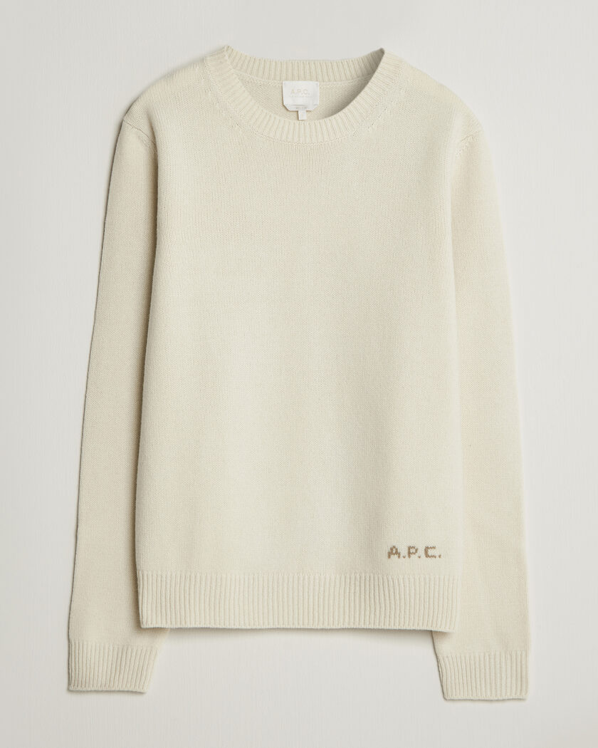 A.P.C. Edmond Wool Knitted Sweater Ecru – Hvit