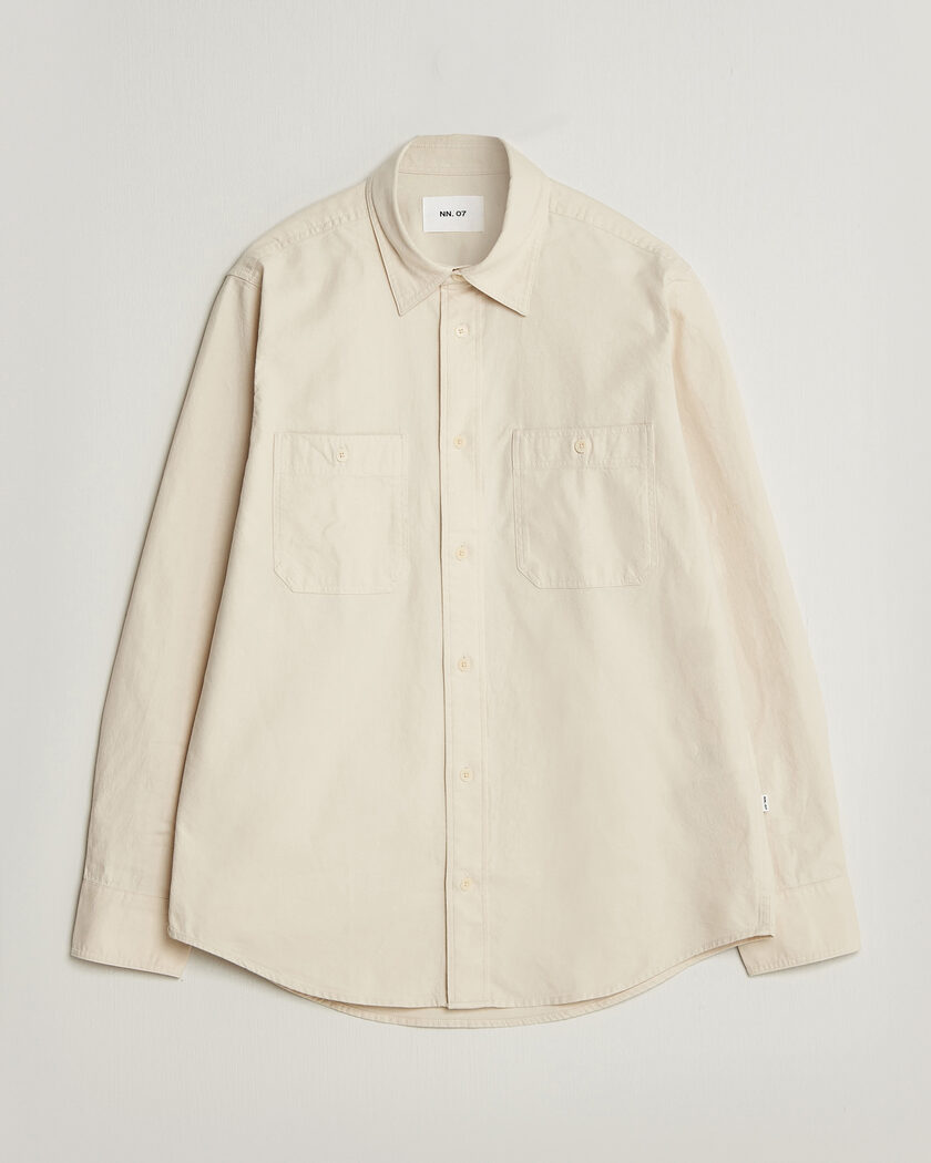 NN07 Colby Twill Overshirt Ivory - Beige - Overshirt - Størrelse: S