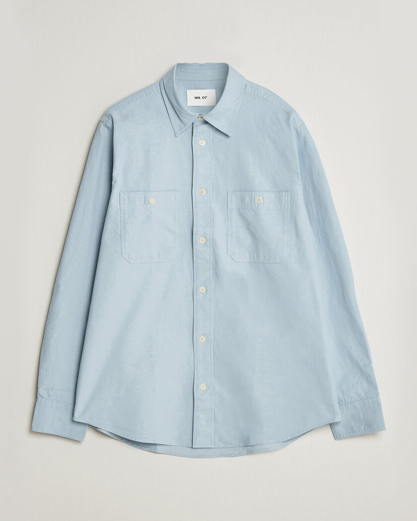 NN07 Colby Twill Overshirt Sky Mist - Blå - Overshirt - Størrelse: S