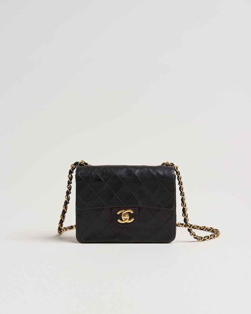 Chanel Pre-Owned Classic Mini Single Flap Square Bag Black – Svart