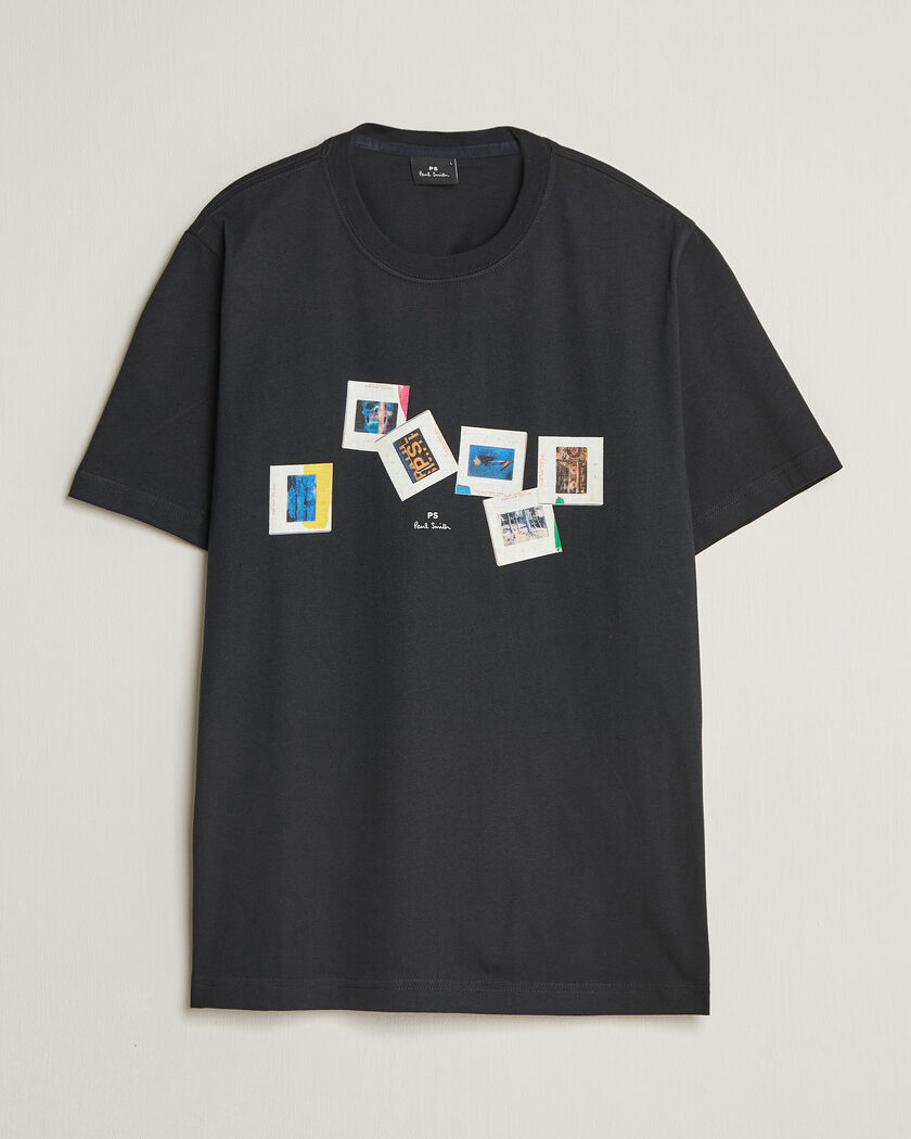 PS Paul Smith Slides Crew Neck T-Shirt Black – Svart
