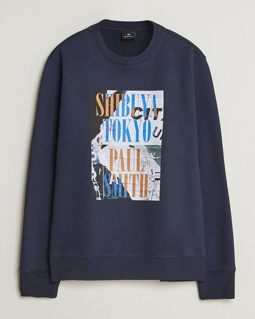 PS Paul Smith Shibuya Tokya Crew Neck Sweatshirt Navy – Blå