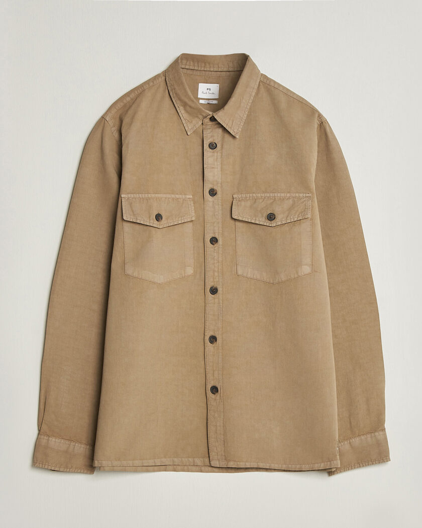 NN07 Alban Linen Full Zip Overshirt Clay Mirage hos CareOfCarl.no