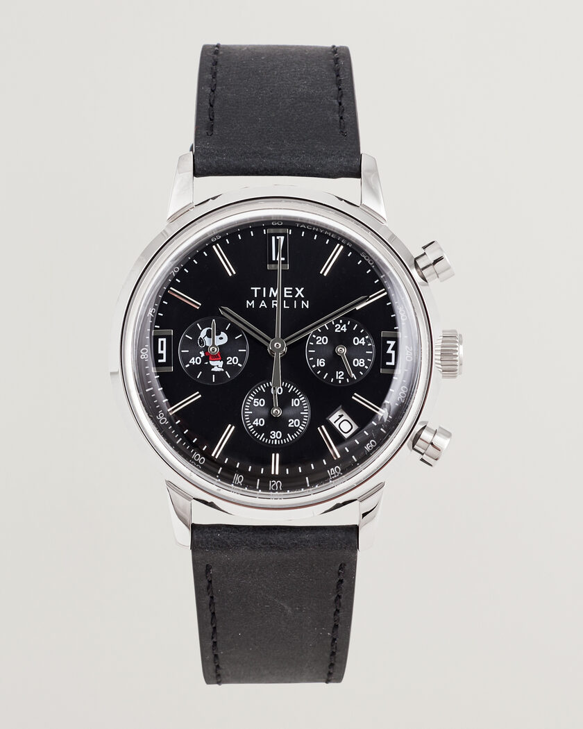 Timex Timex x Peanuts Chrono Cool Joe Leather 40mm Black Dial – Svart