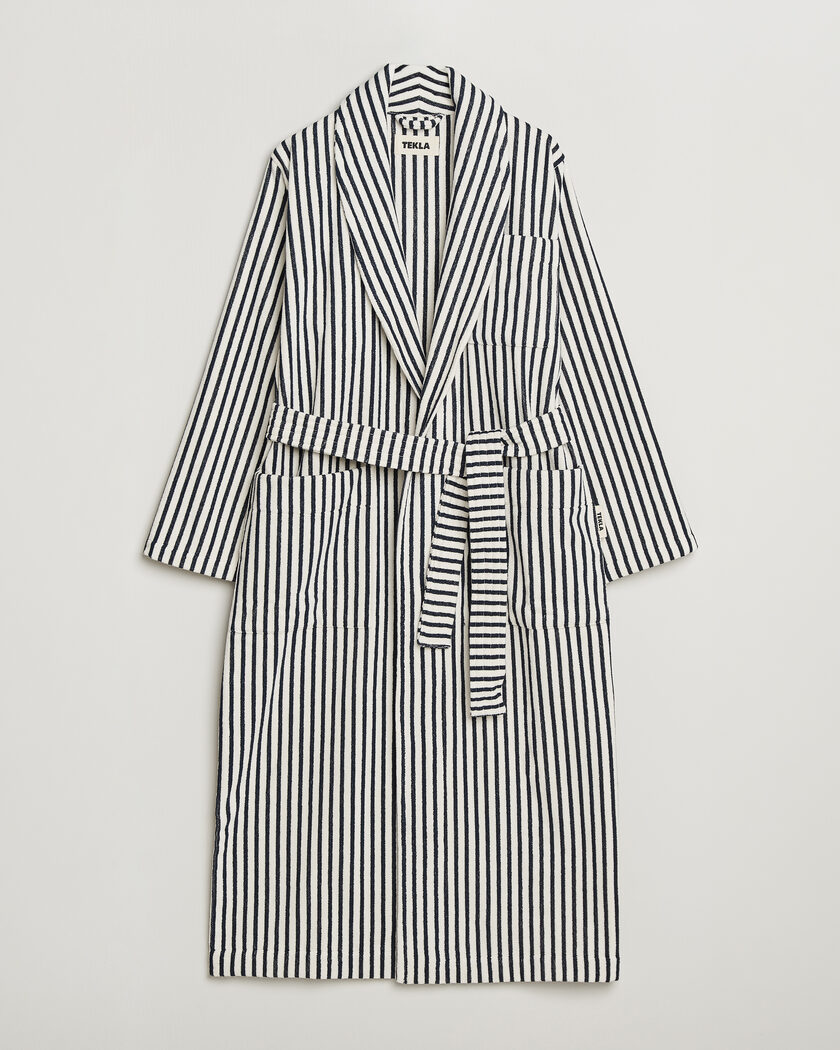 Tekla Organic Terry Classic Bathrobe Sailor Stripes – Flerfarget