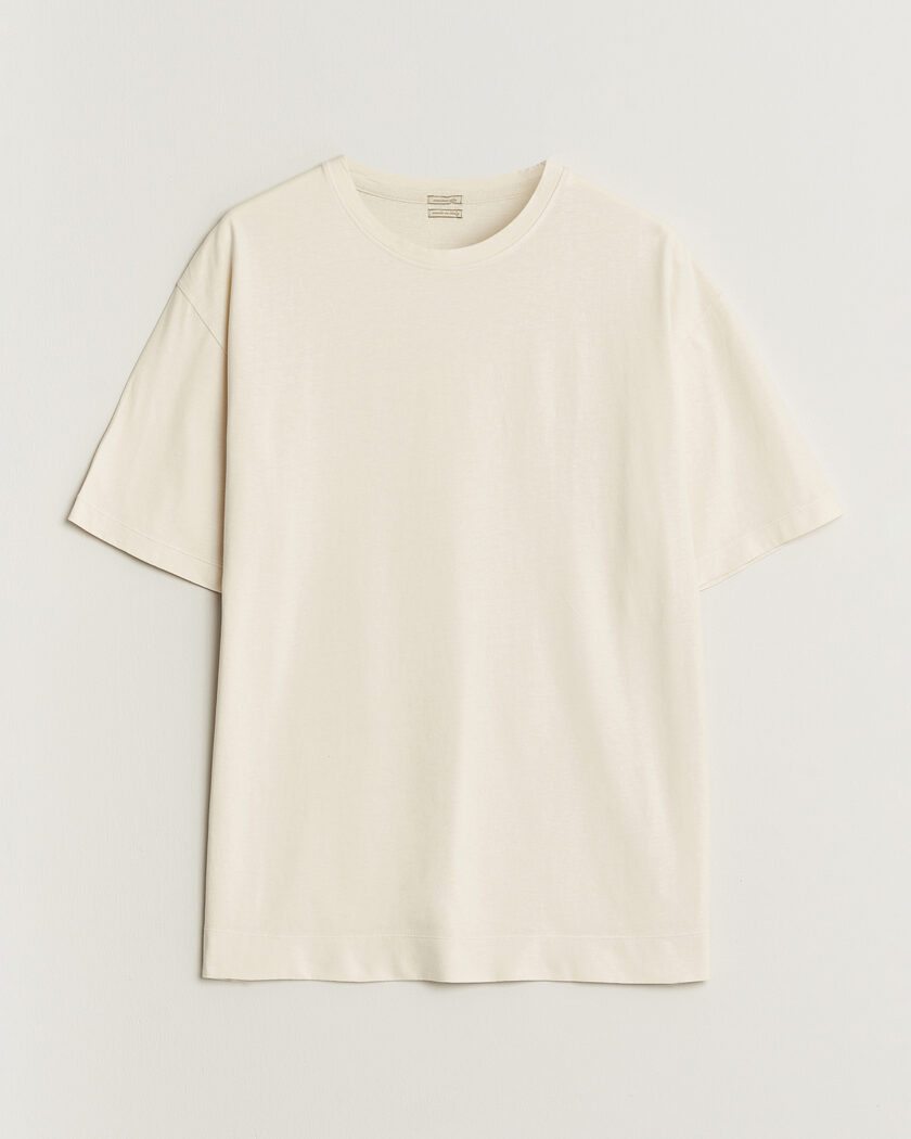 Massimo Alba Nevis Brushed Cotton T-Shirt Soft White – Hvit