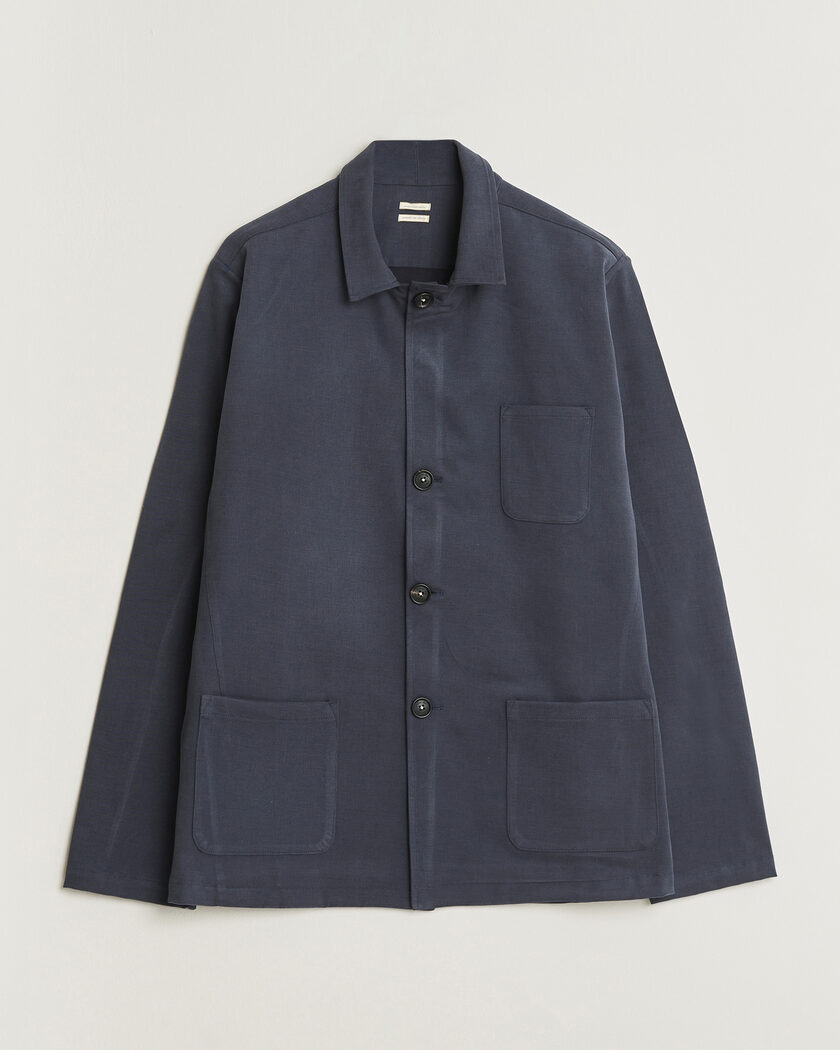 Massimo Alba Florida Brushed Cotton Jacket Navy – Blå