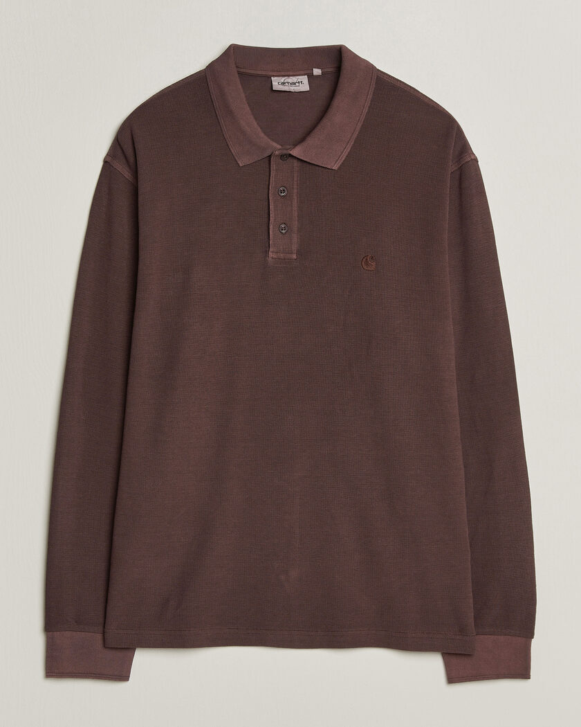 Carhartt WIP Long Sleeve Waffle Rugby Shirt Palisander Brown – Brun