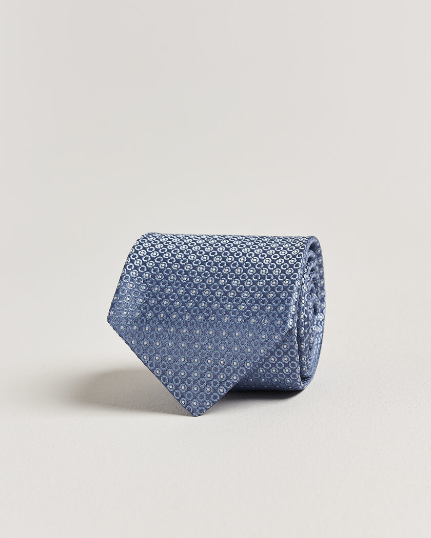 Canali Jacquard Silk Tie Sky Blue – Blå